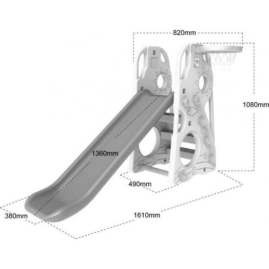 Zahradní skluzavka s houpačkou 3v1 světlé modrá