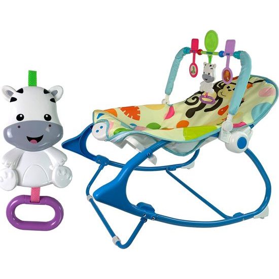 Dětské vibrační houpátko Seat 2v1 Zebra Blue