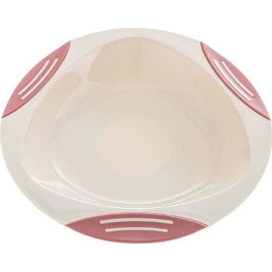 Talířek s přísavkou růžovo-bílá
