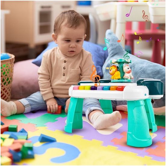 Edukační stoleček s piankem a zvuky 3v1 Animal Concert