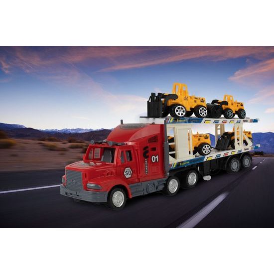 Nákladní autíčko se stavebními stroji na dálkové ovládání Truck Transport