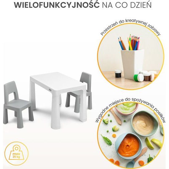 Dětský stůl Monti + 2 židle růžový