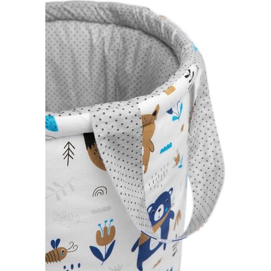 Bavlněný koš na hračky zvířátka šedá