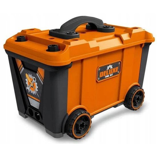 Dětská pracovní dílna s vrtačkou na baterie v kufříku s kolečky