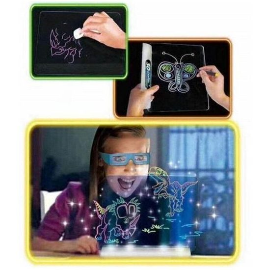 Kreslící LED tabulka s 3D brýlemi Magic Board