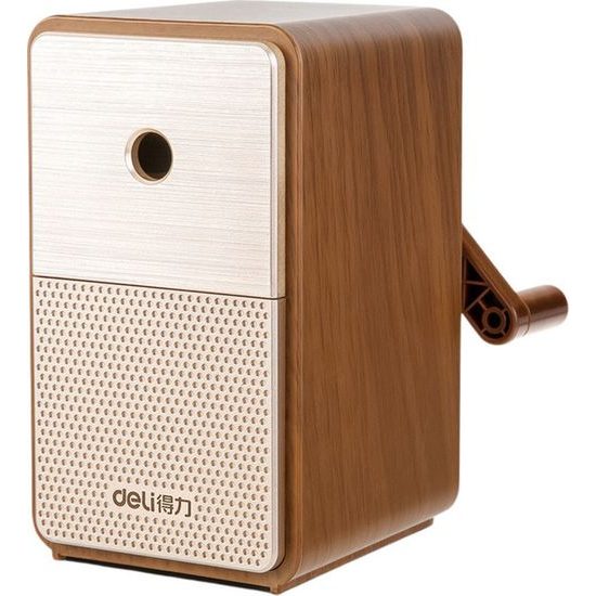 Strouhátko na tužky s kličkou, se zásobníkem a nastavitelným ostřím, hnědá