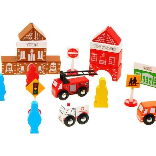 Dřevěné kostky MĚSTSKÝ hasičský sbor