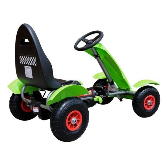 Dětská šlapací motokára s nafukovacími koly Formule 618 zelená