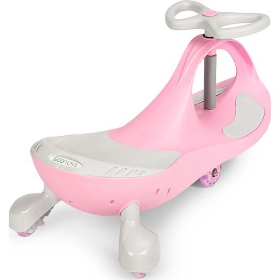 Ecotoys gravitační odrážedlo se svítícími koly Spinner - růžové