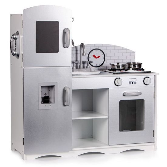 Ecotoys velká dřevěná kuchyňka s lednicí