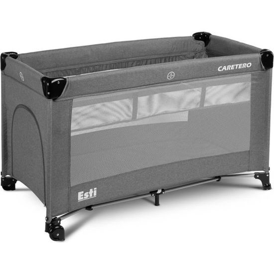 Dětská cestovní postýlka CARETERO ESTI se stahovací bočnicí graphíte