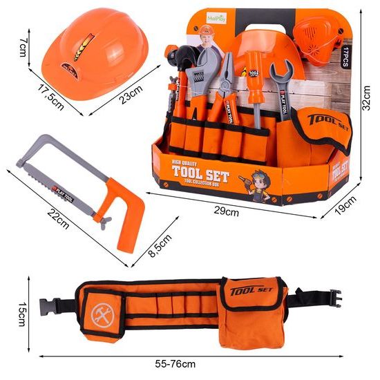 Sada dětského nářadí s helmou Malý opravář