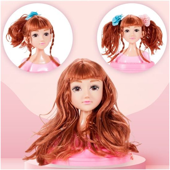 Česací hlava pro holčičky s příslušenstvím MakeUp Stylist