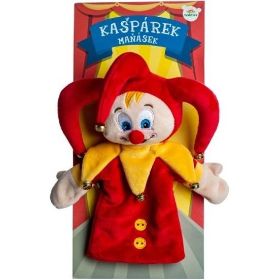 Kašpárek - maňásek na ruku s rolničkami