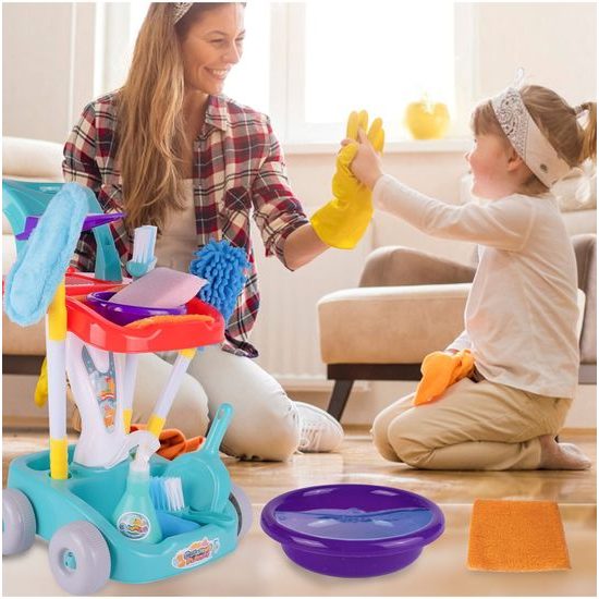 Dětský úklidový vozík s příslušenstvím Cleaning Playset