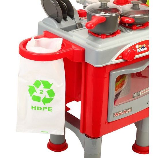 Velká dětská kuchyňka s digestoří a příslušenstvím Red Kitchen