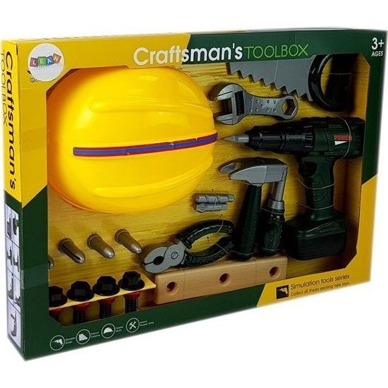 Dětská sada nářadí se žlutou helmou