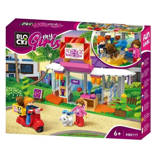Blocki MyGirls stavebnice salón pro zvířátka 142 dílků