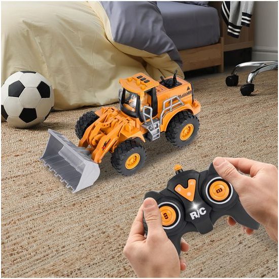 Bagr na dálkové ovládání City Engineering s pohyblivou lžící a kouřovým efektem