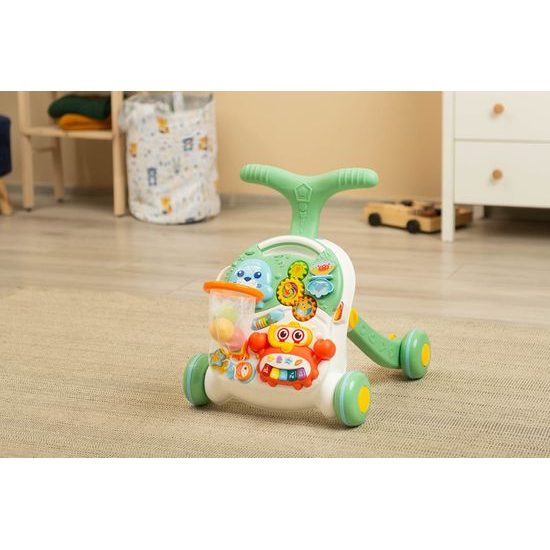 Odstrkovadlo a edukační stůl 2v1 Spark zelená