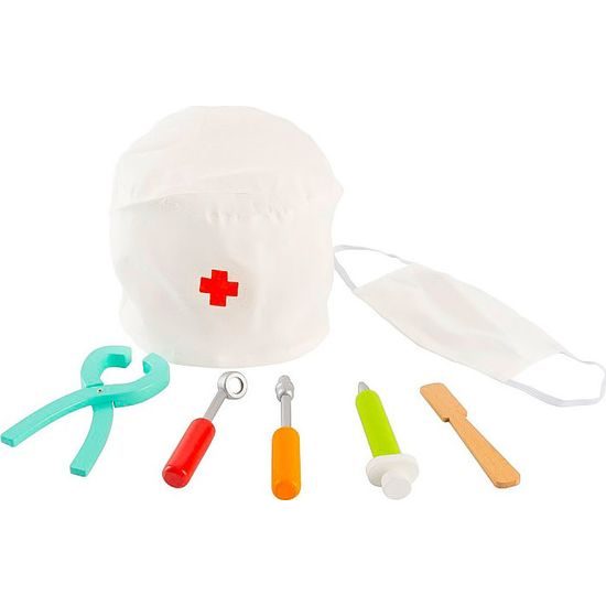 Ecotoys dřevěná souprava Malý zubař 7 součástí