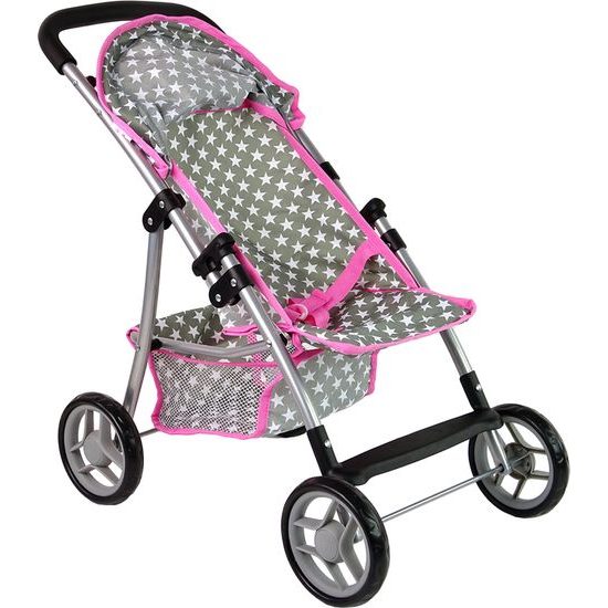Alice sportovní kočárek pro panenku 9304 šedo-růžový
