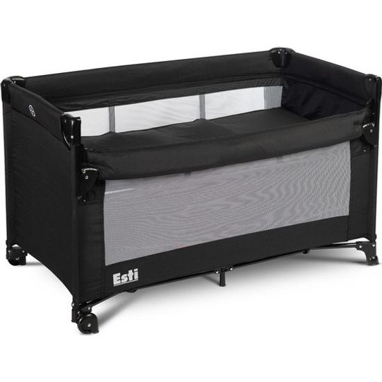 Dětská cestovní postýlka CARETERO ESTI se stahovací bočnicí black