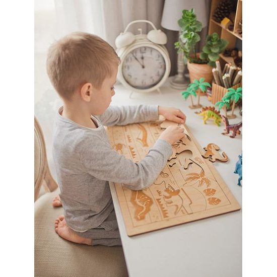 Dinosauři - dřevěné puzzle - ČESKÁ VERZE