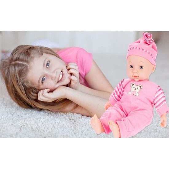 Mluvící panenka s oblečením Baby May 34 cm
