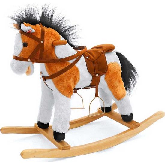 Houpací koník s melodií Milly Mally Jurášek světle hnědý