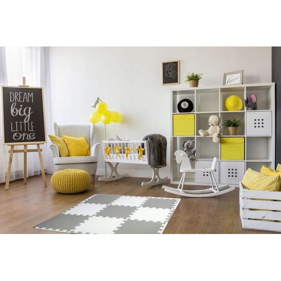 Doris pěnová puzzle hrací deka Happy Gray 90 x 90 cm