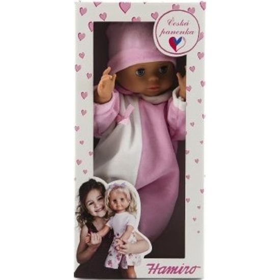 Panenka/Miminko Hamiro - overal bílorůžový + čepice růžová
