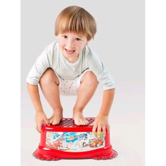 Dětské protiskluzové stupátko do koupelny Pejsek a Kočička žluté