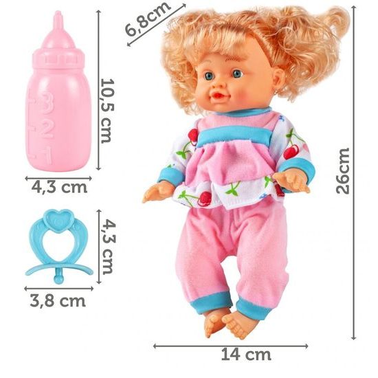 Interaktivní panenka s příslušenstvím Cute Doll 26 cm