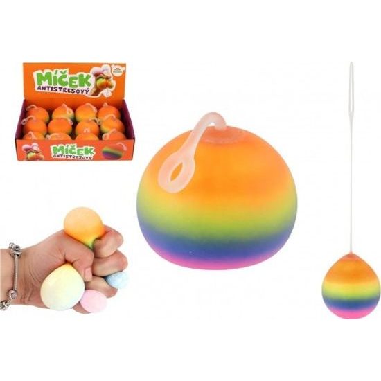 Míček antistresový mačkací - duhový