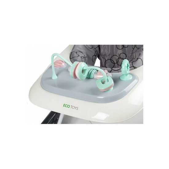 Ecotoys dětské chodítko s hračkami černo-bílé
