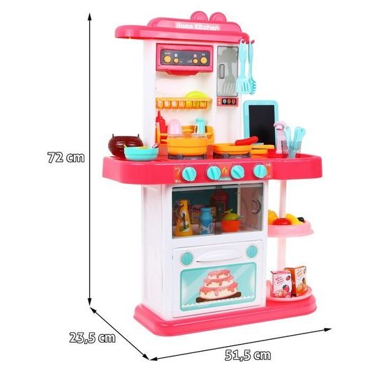 Majlo Toys dětská kuchyňka se zvuky a párou- růžová