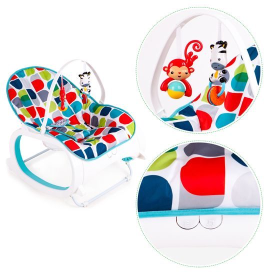 Ecotoys kojenecké lehátko 3v1 s vibracemi a hudbou Animal 10