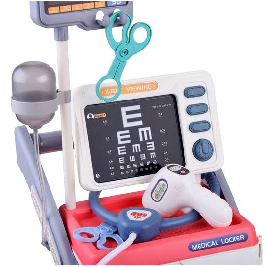 Dětský lékařský vozík Medical Cart se zvukem a příslušenstvím - růžový