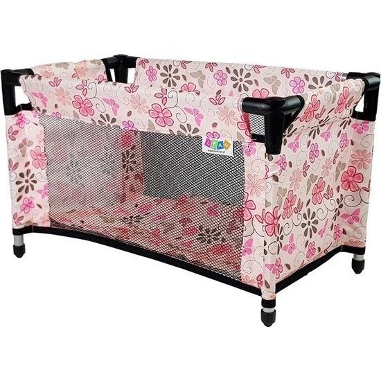 SMONTOVÁNO Alice postýlka pro panenku 7702 světle růžová s kytičkami