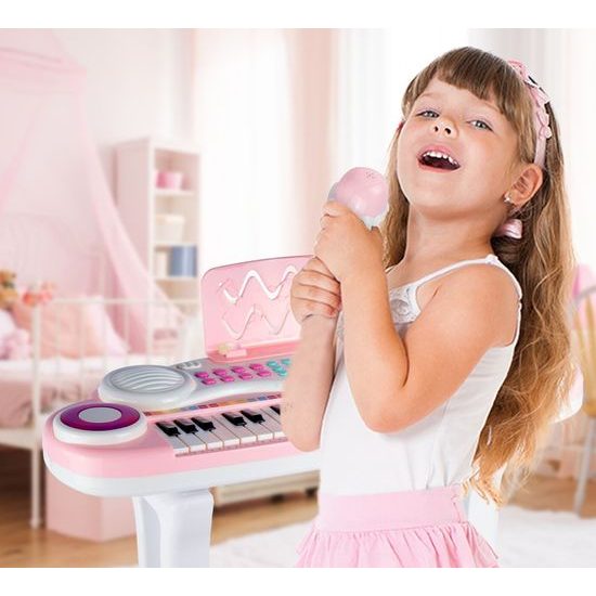 Dětské elektronické klávesy s mikrofonem a židličkou Magic Keyboard