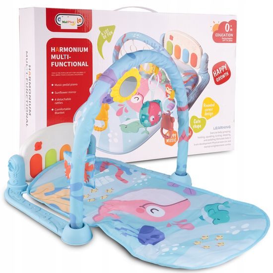 Dětská hrací deka s piankem Ocean - modrá