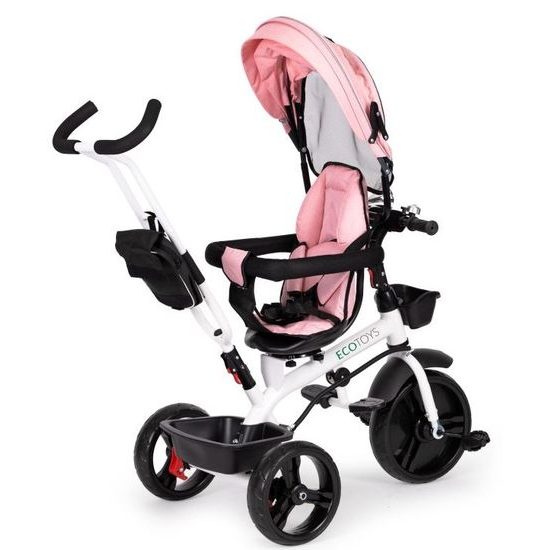 Ecotoys dětská tříkolka s otočným sedadlem S-Trike růžová