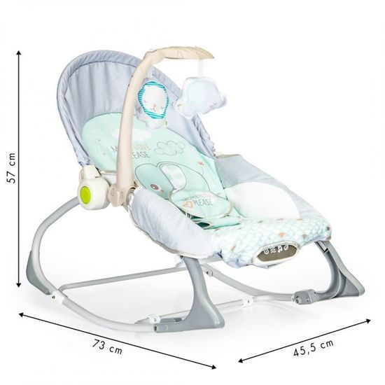 Ecotoys kojenecké lehátko 3v1 s vibracemi a hudbou Elephant