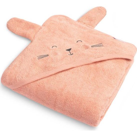 Dětská osuška s kapucí Králíček 90x90cm růžová
