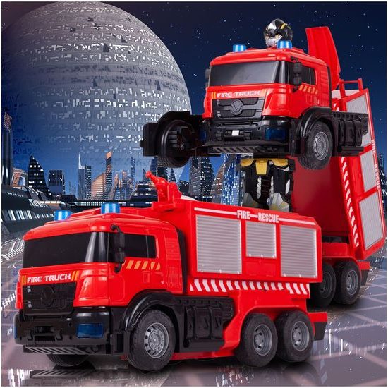 Robot transformer - požární auto 2v1 Fire Truck na dálkové ovládání