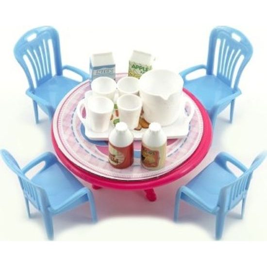 Stůl a židle s doplňky - mix 2 barvy