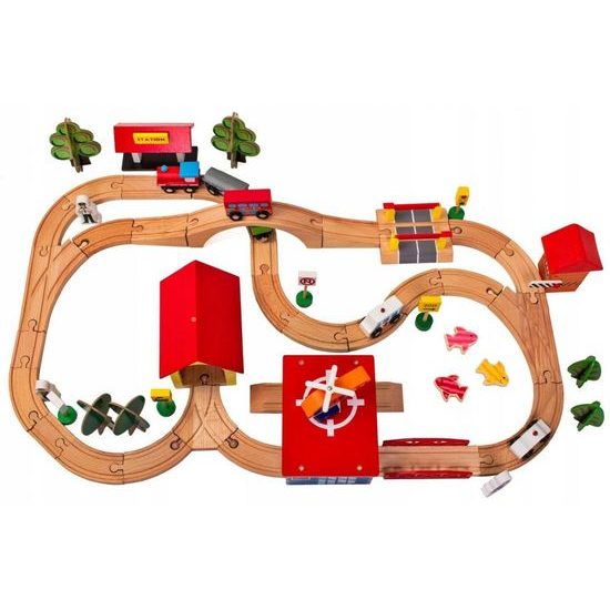 Doris dřevěná vláčkodráha 69 dílků