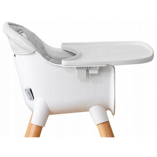 Ecotoys dřevěná jídelní židlička 2v1 šedá