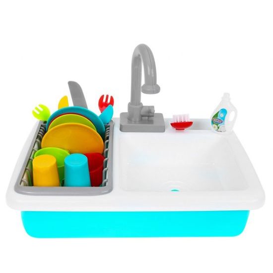 Dětský dřez s tekoucí vodou a nádobím Wash Up
